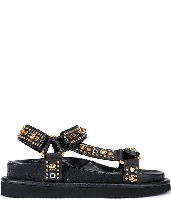 カートジェイガーロンドン レディース シューズ サンダル レザー Kurt Geiger London Orson Leather Studded Slingback Sandals Black ブラ