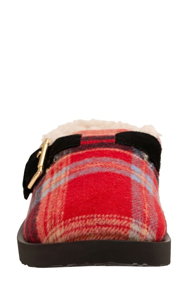 レヴィタライン レディース シューズ サンダル Revitalign Gift Plaid Faux Shearling Lined Slippered レッド レヴィタライン レディース シューズ サンダル Revitalign Gift Plaid Faux Shearling Lined Slippered レッド