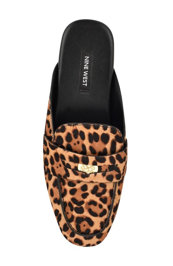 ナインウェスト レディース シューズ スリッポン・ローファー Nine West Evans Penny Loafer Mule Dark Natural Calf Hair