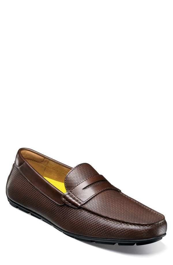 フローシャイム メンズ シューズ ローファー Florsheimotor Moc Toe Penny Driving Loafer Brown ブラウン