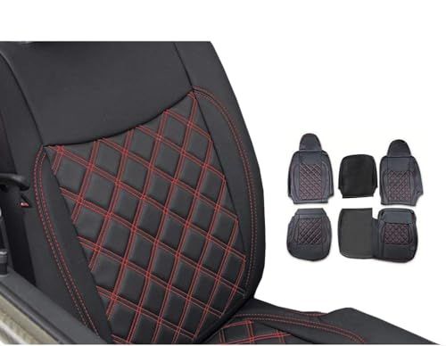 ジェネレーション キャンター シートカバー レッドステッチ フロント ワイド シングルキャブ ヘッド一体型 平成14年1月?平成22年11月ts 88abc8e4