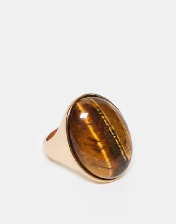 アクセサライズ レディース アクセサリー リング Accessorize statement stone ring BROWN ブラウン