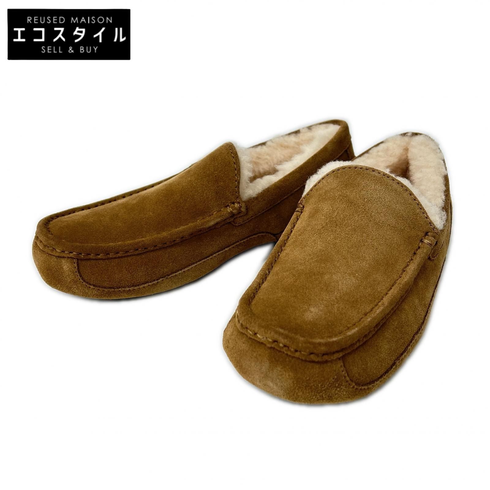 UGG　アグ　【新品同様】1101110 M ASCOT アスコット ムートン モカシン シューズ　US8