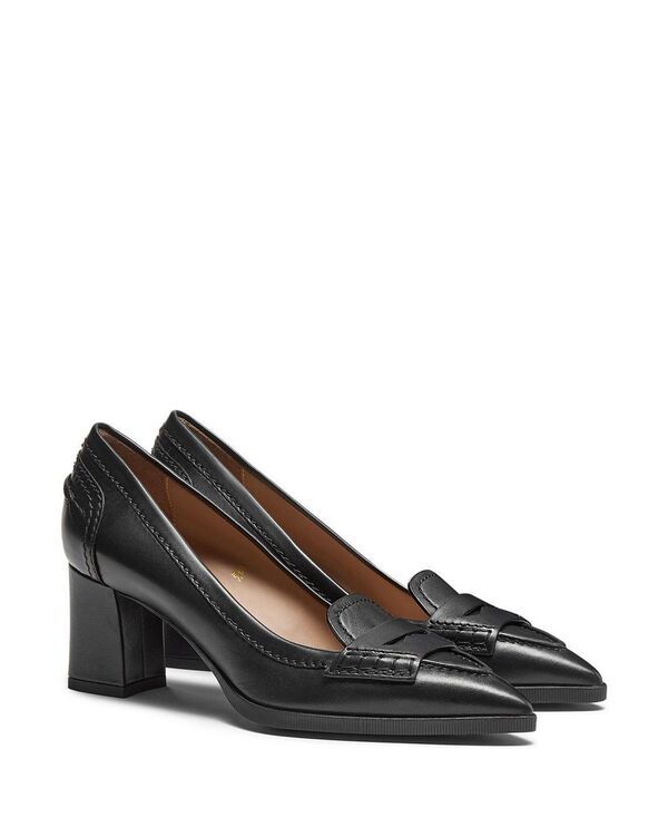 サントーニ レディース シューズ パンプス レザー ヒール Santoni Womens Leather MidHeel Pumps Black ブラック