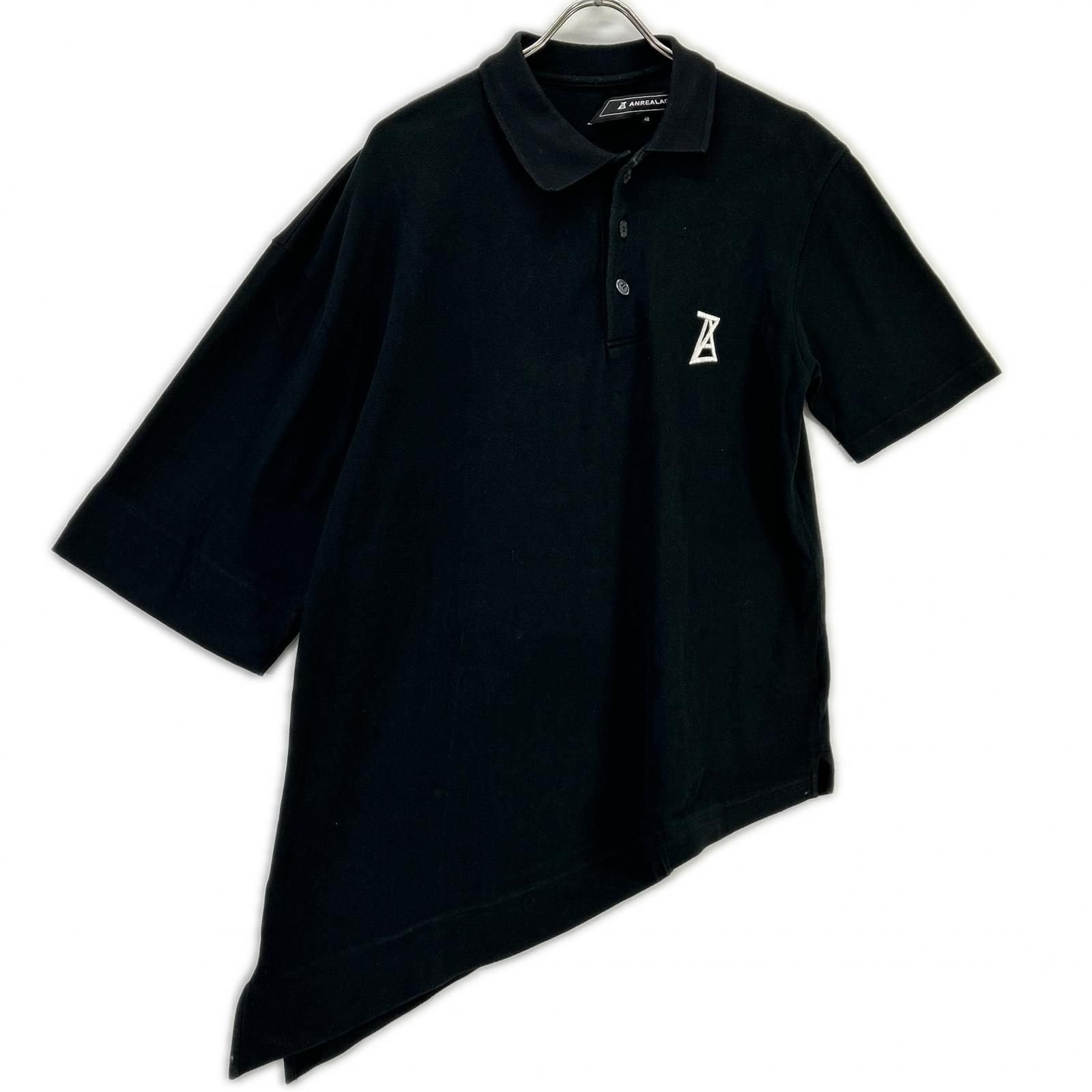 ANREALAGE アンリアレイジ SIDE ANGLE POLO SHIRTS 鹿の子 アシメントリー半袖ポロシャツ 48 ANREALAGE アンリアレイジ SIDE ANGLE POLO SHIRTS 鹿の子