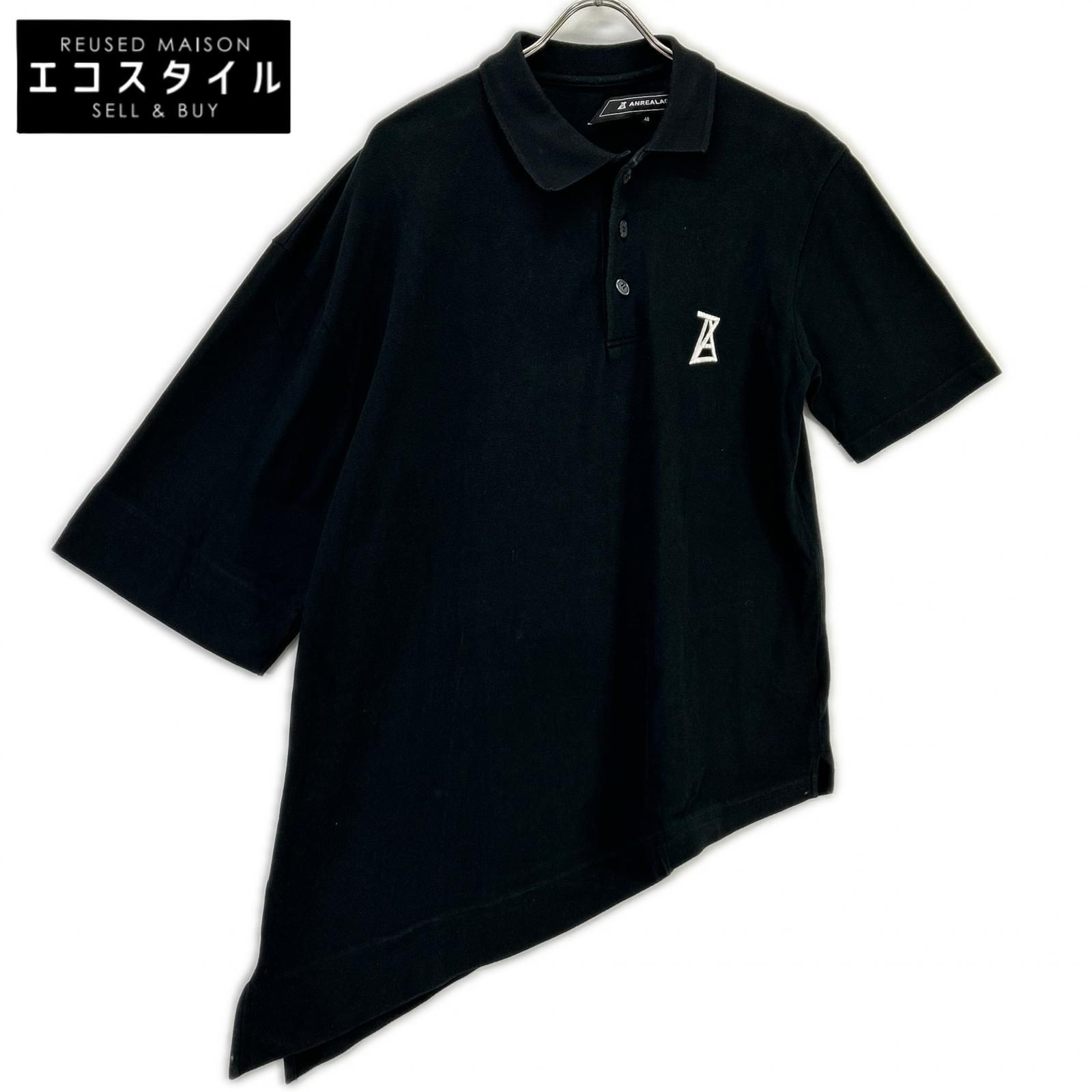 ANREALAGE　アンリアレイジ　SIDE ANGLE POLO SHIRTS 鹿の子 アシメントリー半袖ポロシャツ　48