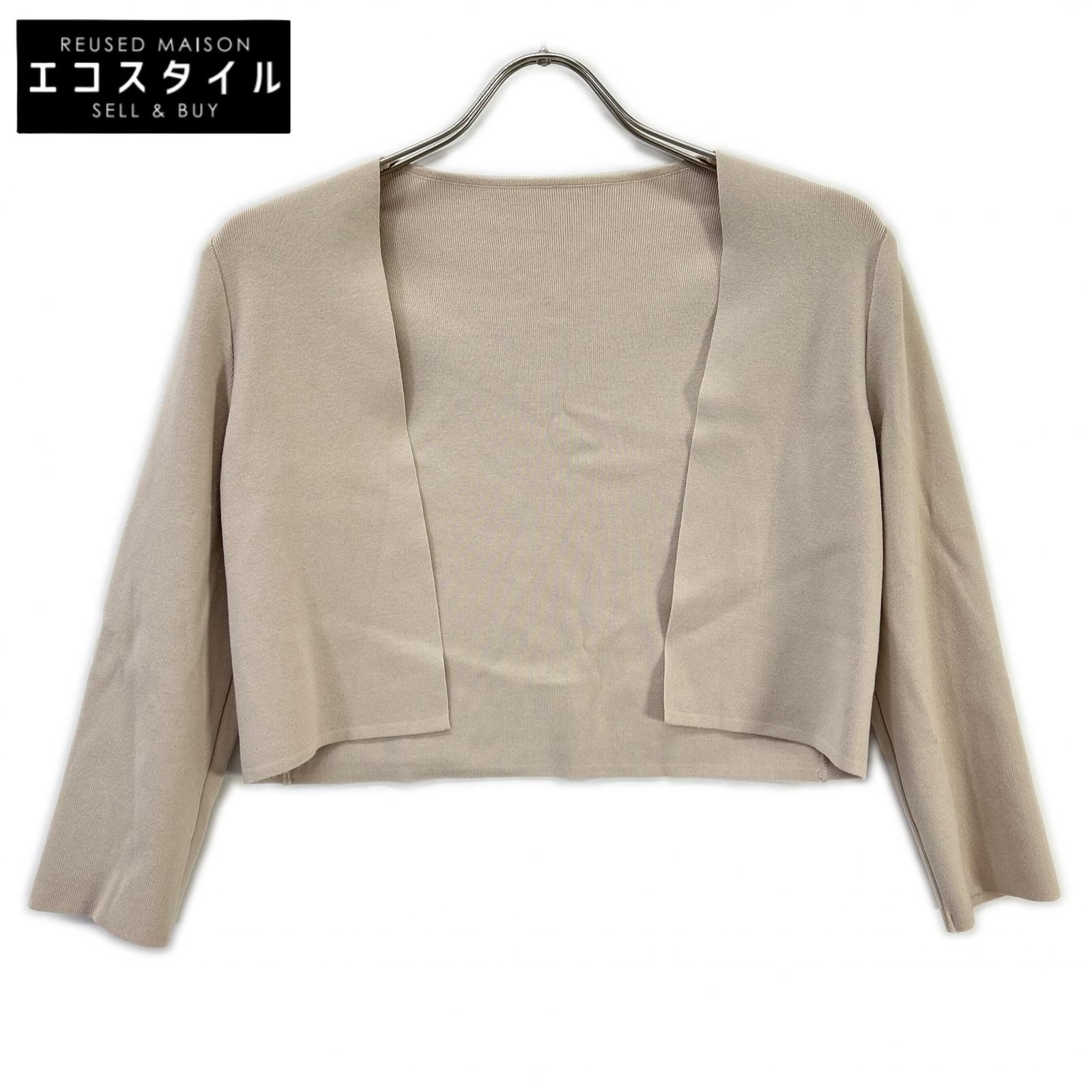 極美品 FOXEY フォクシー カシミヤ100% カーディガン ベージュ FOXEY フォクシー 35614-KSJFG35NM-2 ベージュ Sqoare カーディガン 38