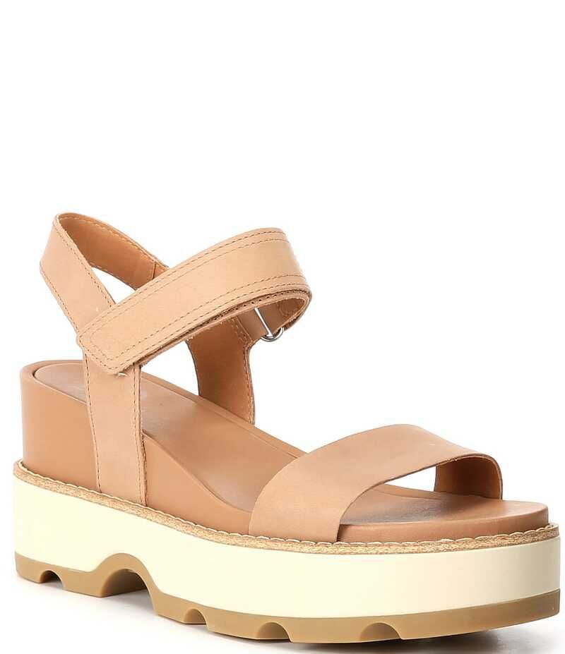 ソレル レディース シューズ サンダル プラットフォーム レザー Sorel Joanie IV Leather Platform EVA Wedge Sandals Honest BeigeBlea