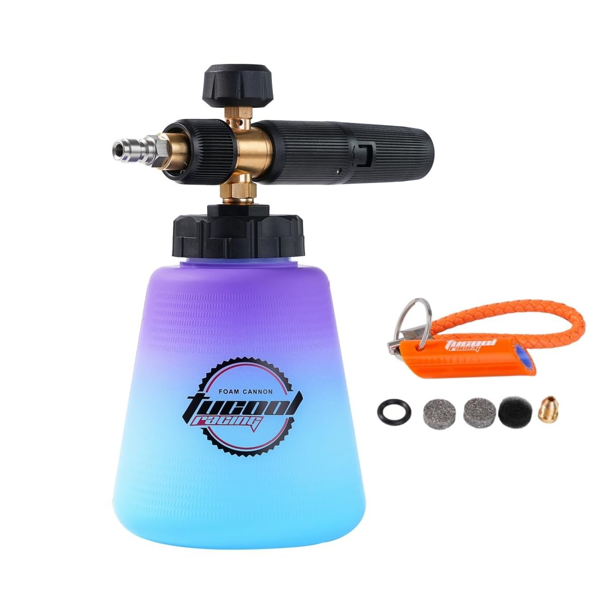【新品】Tucool レーシングフォームキャノン 1/4インチクイックコネクター付き 高圧洗浄機 スノーフォームランス ケルヒャー K1700 K1800 K1900用 (1/4インチ クイックコネクトブルーからパープル) 1fdc17d8