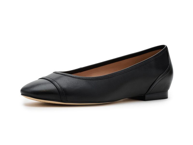 コールハーン レディース シューズ スリッポン・ローファー キャップ Cole Haan Raquelle Cap Toe Ballets Flats Black Leather ブラック