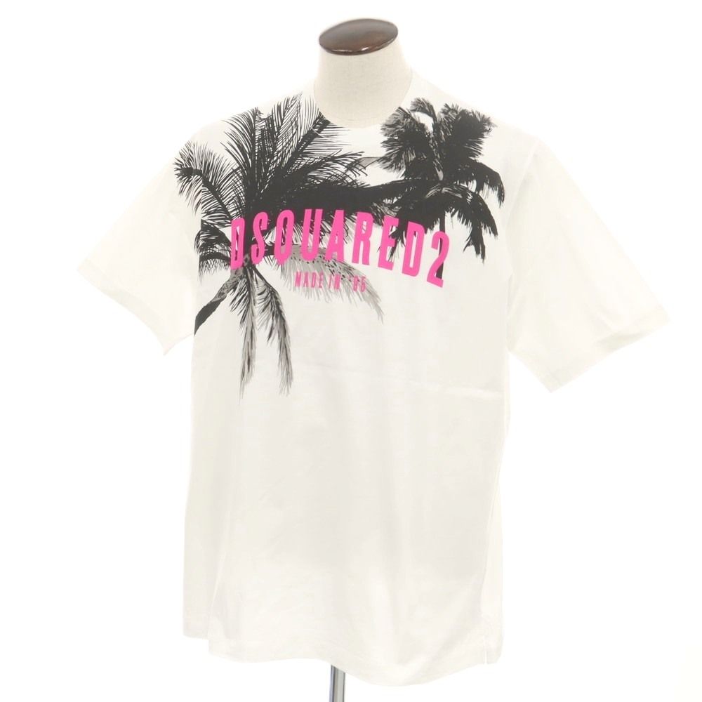 【新品アウトレット】ディースクエアード DSQUARED2 コットン クルーネック 半袖Ｔシャツ ホワイト【サイズL】【メンズ】