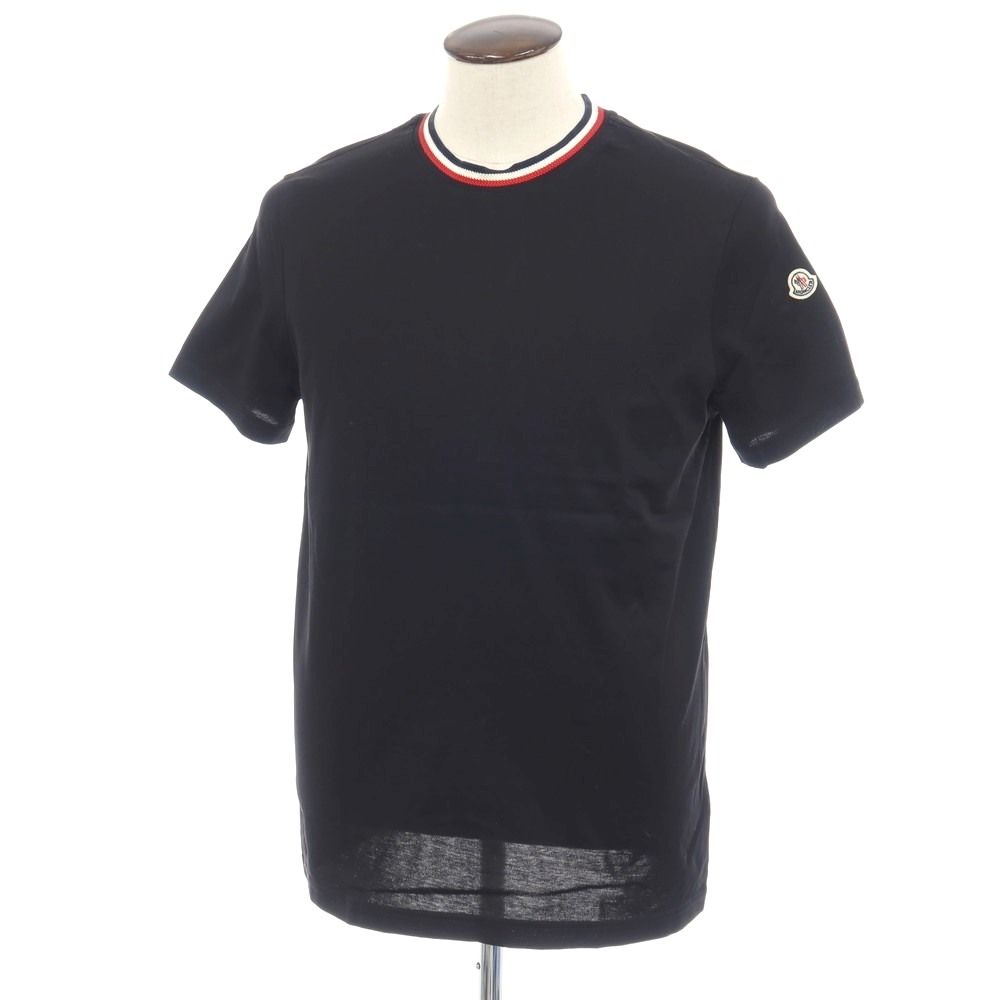 【中古】モンクレール MONCLER コットン クルーネック 半袖Ｔシャツ ブラック【サイズL】【メンズ】