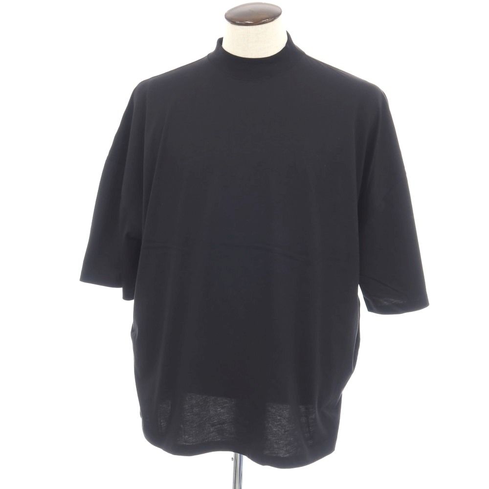 【中古】ジルサンダー JIL SANDER コットン モックネック 半袖Ｔシャツ ブラック【サイズL】【メンズ】
