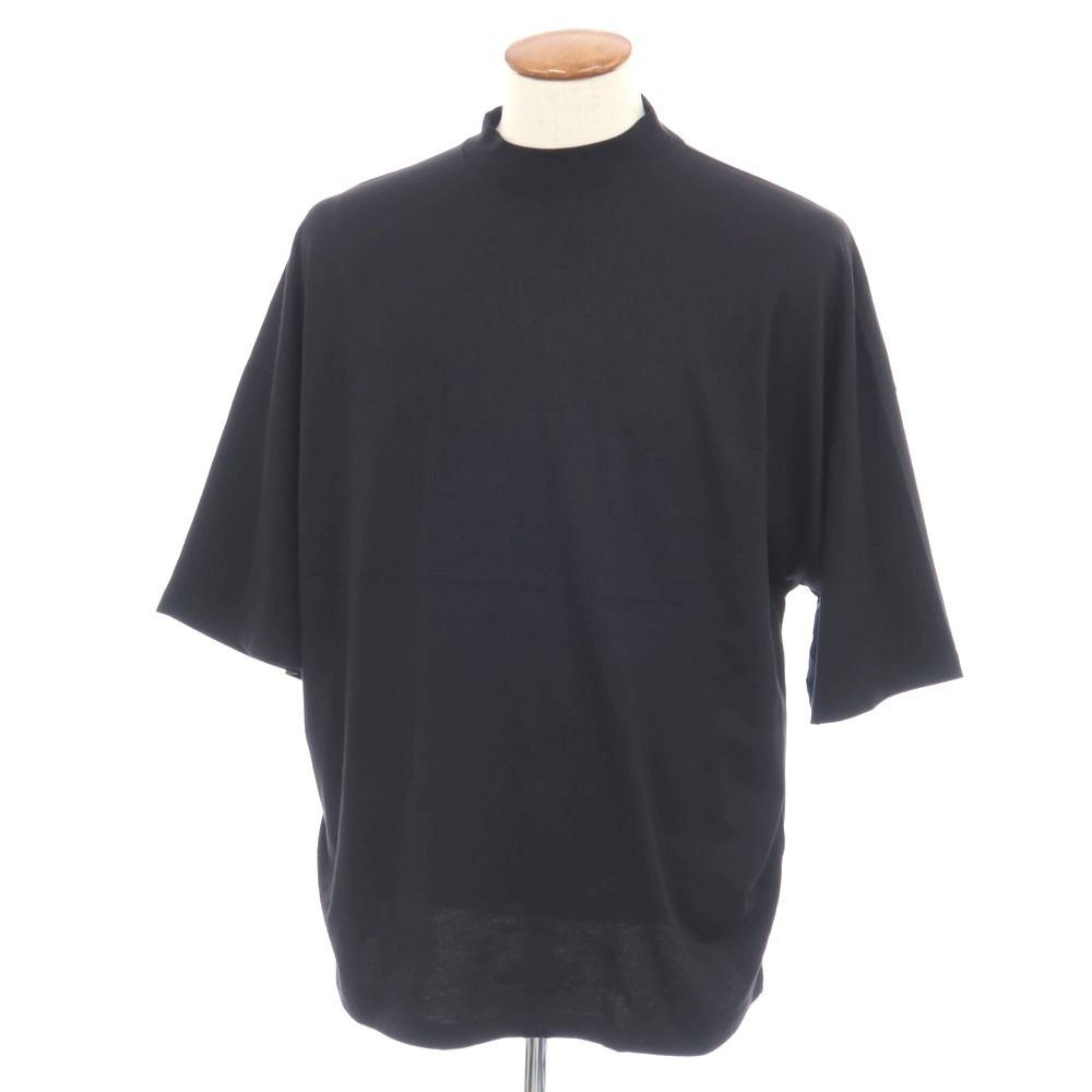 【中古】ジルサンダー JIL SANDER コットン モックネック 半袖Ｔシャツ ブラック【サイズM】【メンズ】