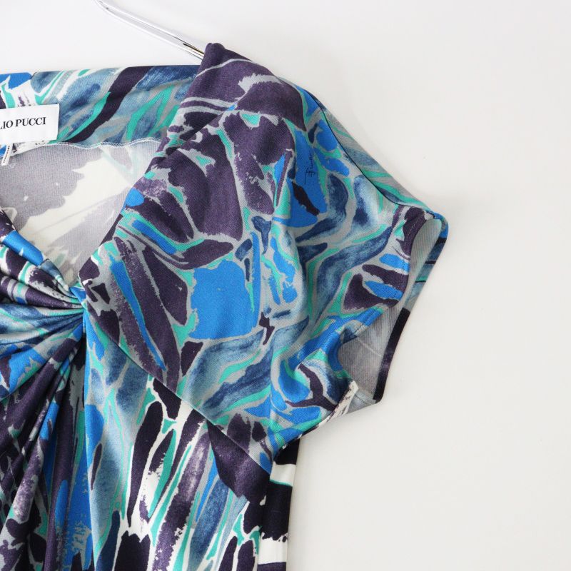 新タグ エミリオプッチ EMILIO PUCCI 総柄プリント シルクストレッチ