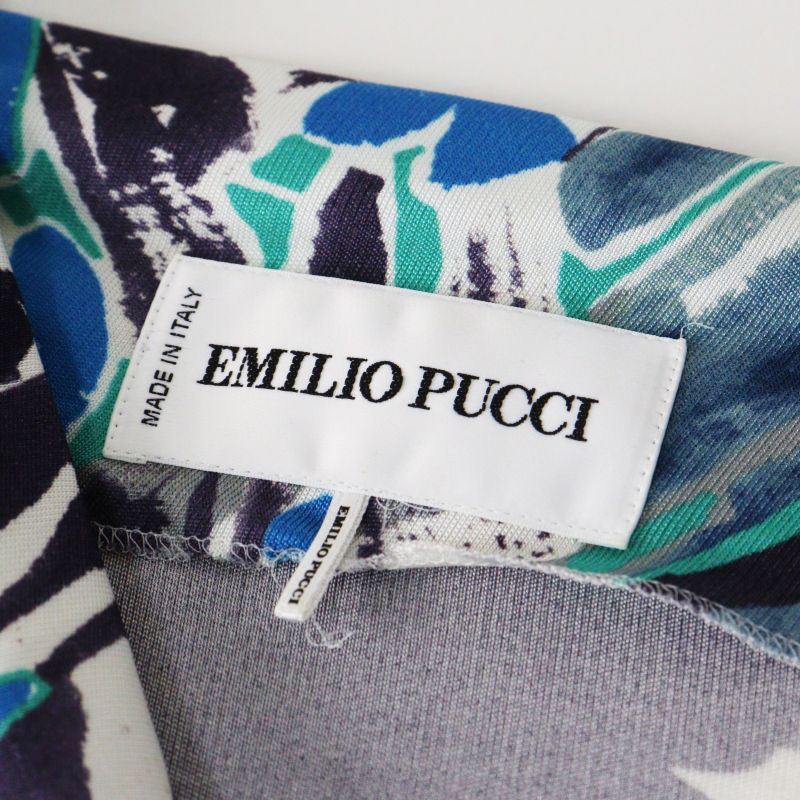 新タグ エミリオプッチ EMILIO PUCCI 総柄プリント シルクストレッチ