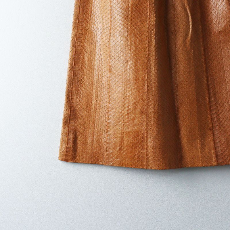 VINTAGE Made in Spain LOEWE Python Leather Skirt 38 ┃ヴィンテージ