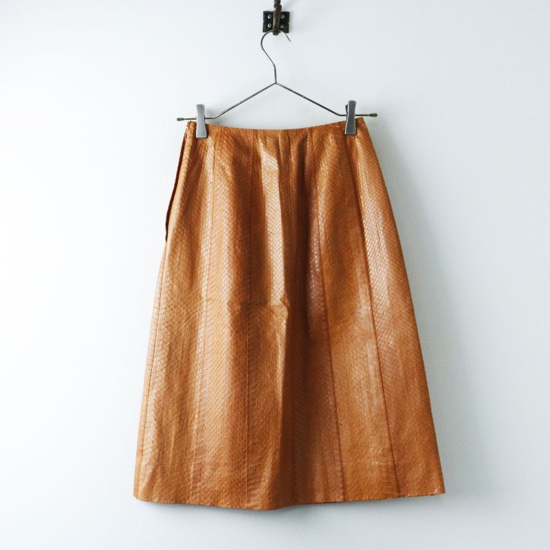 VINTAGE Made in Spain LOEWE Python Leather Skirt 38 ┃ヴィンテージ