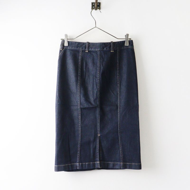 セリーヌデニム タイトスカート バックロゴ JPタグ VINTAGE CELINE​ セリーヌ ロゴ刺繍入り 微ストレッチ タイト