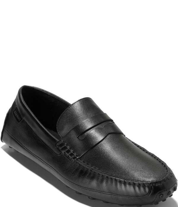 コールハーン メンズ シューズ スリッポン・ローファー レザー Cole Haan Mens Hall Grand Leather Penny Driving Loafers BlackBlack ブ