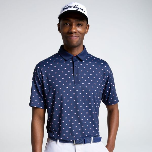 ウォルターヘーゲン メンズ トップス ポロシャツ プリント Walter Hagen Mens Performance 11 Novelty Print Golf Polo Mini USA Flag