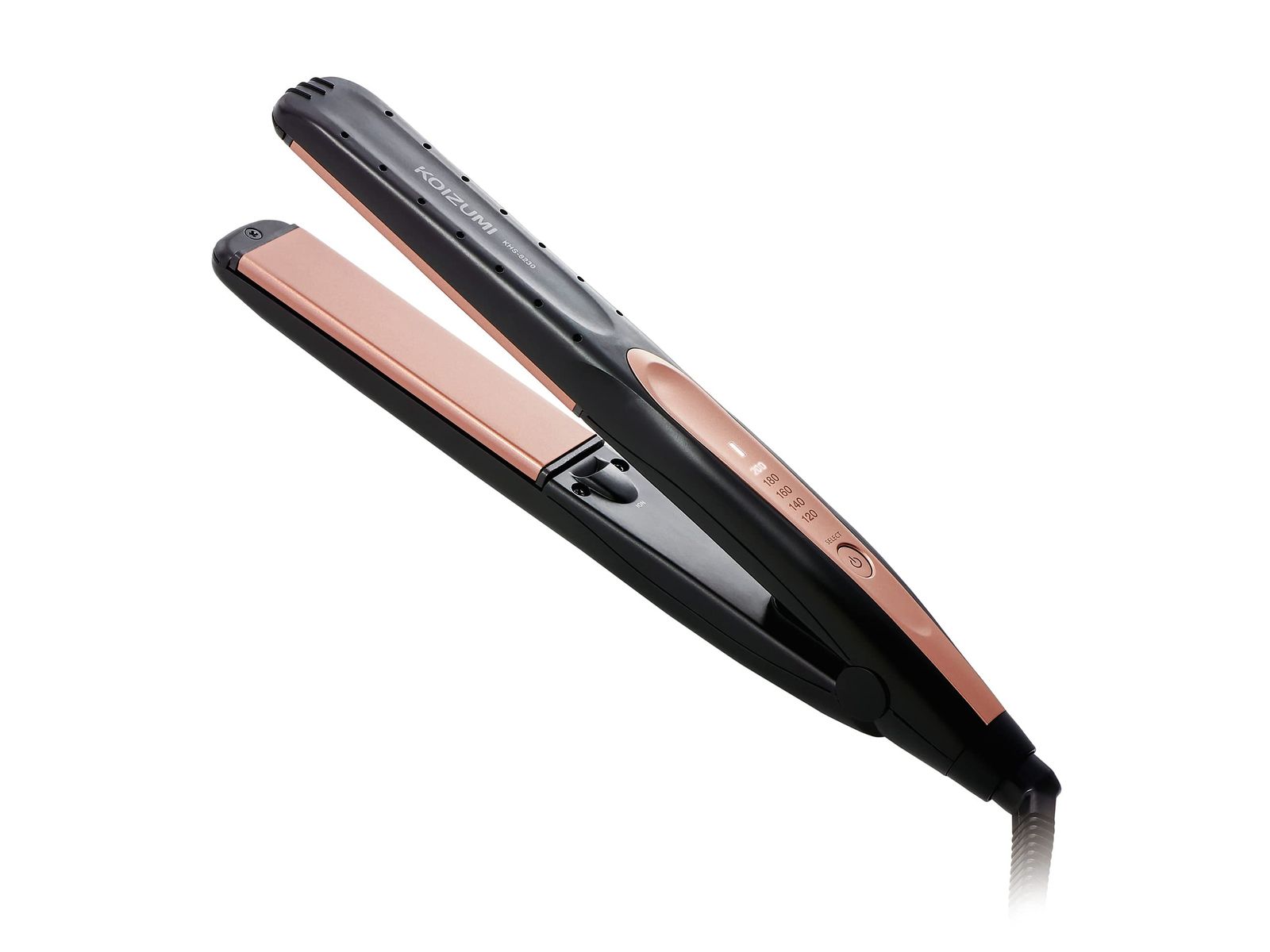 コイズミ ストレート ヘアアイロン 5段階温度調節 スピード加熱 マイナスイオン 海外対応 ブラック KHS-8230/K [3)ブラック・5段階温度調節]