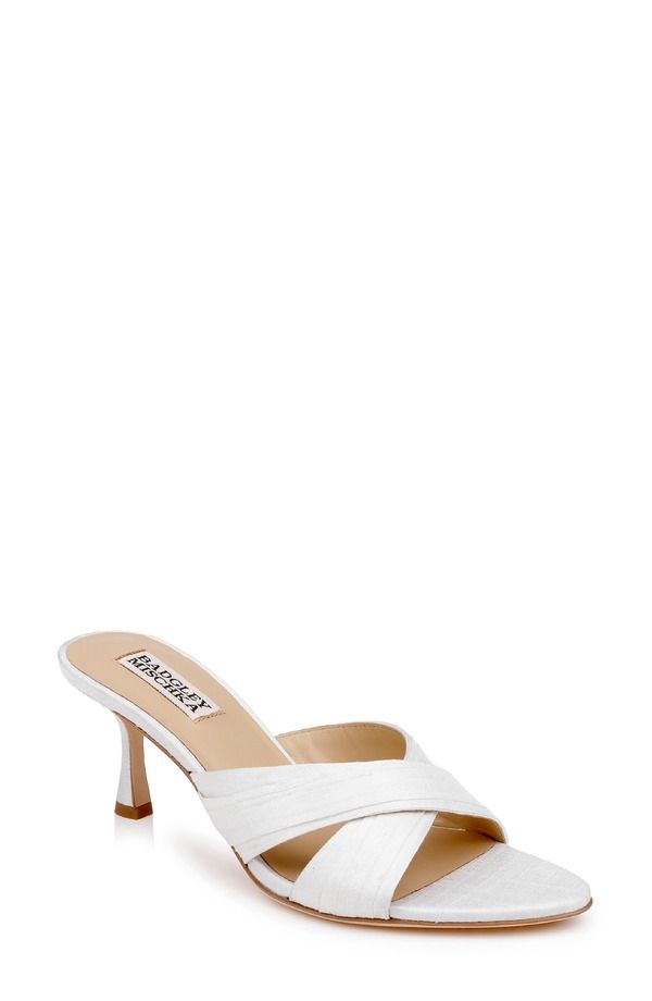 バッドグレイミッシカ レディース シューズ ヒール サンダル Badgley Mischka Collection Xania Sandal Ivory Silk アイボリー