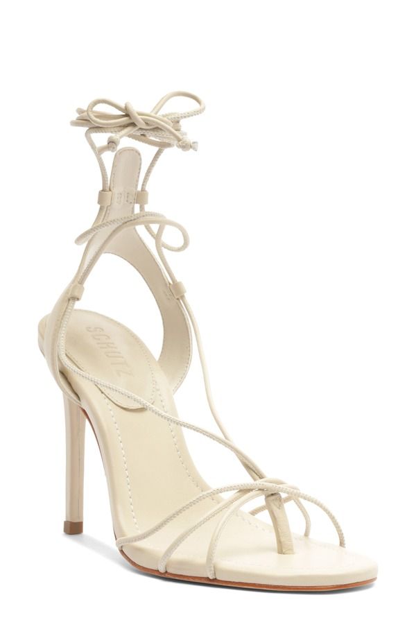 シュッツ レディース シューズ ヒール サンダル アンクル Schutz Demetriankle Strap Stiletto Sandal Sugar White ホワイト