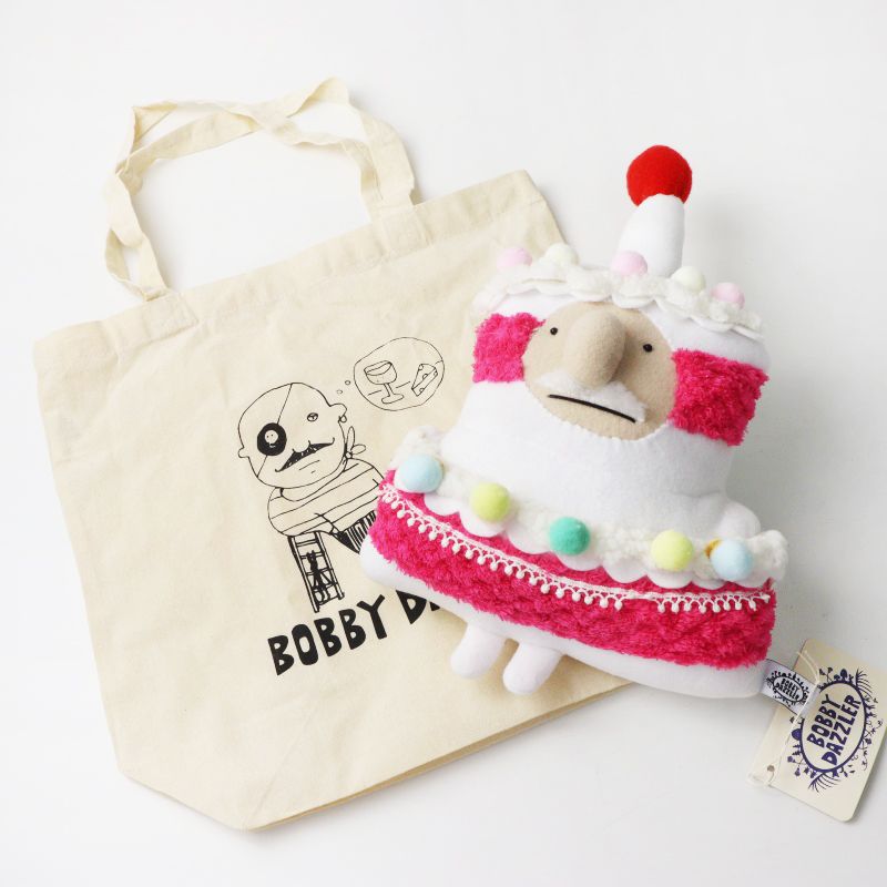 新品 Bobby Dazzler 男の子 ぬいぐるみ タグ•トートバッグ付き 人気 ボビーダズラー BOBBY DAZZLER ケーキ おじさん ぬいぐるみ 一点