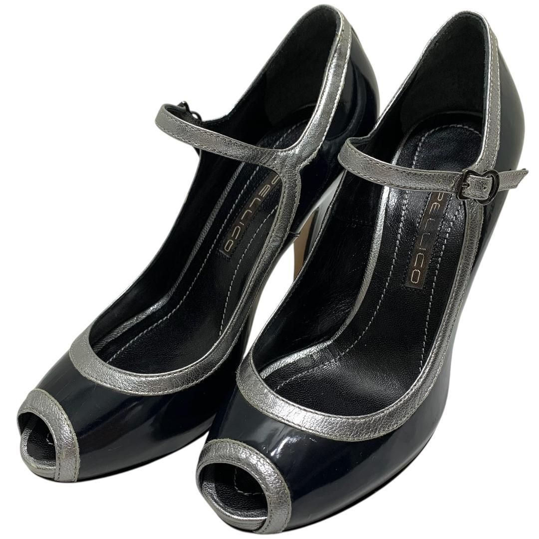新品　極美品　PELLICO（ペリーコ）オープントゥ ハイヒール　レザー 美品】ペリーコ (22) パンプス ストラップ オープントゥ ピンヒール本