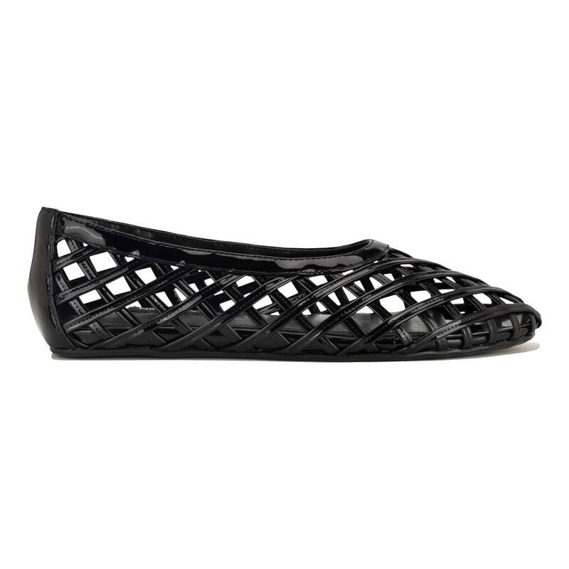 ナインウェスト レディース シューズ サンダル Nine West Dippy Womens Woven Round Toe SlipOn Flats Black ブラック