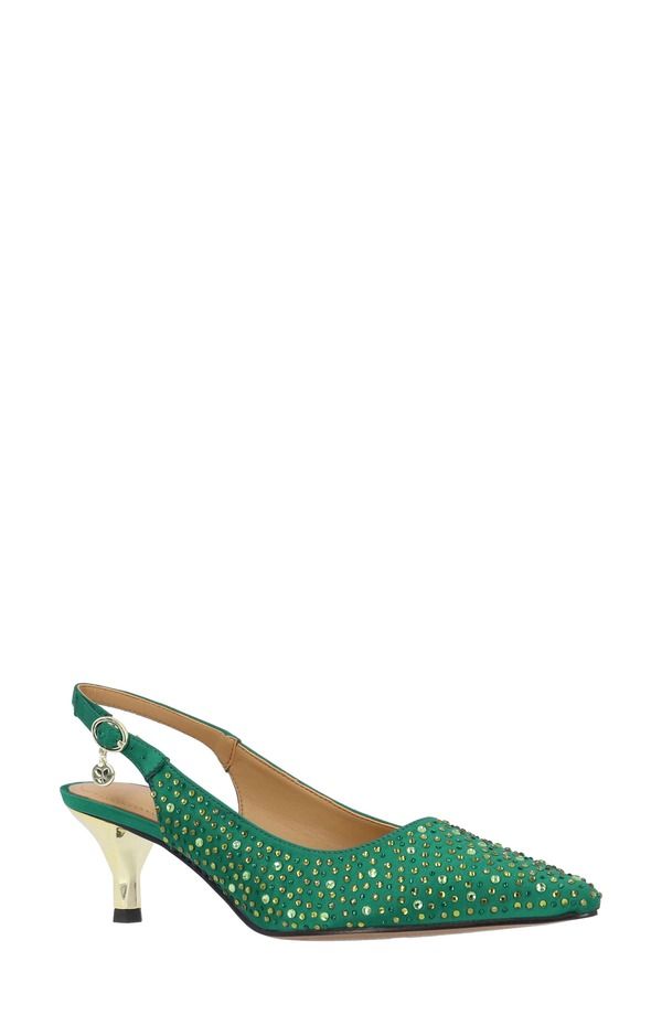ジェイレニー レディース シューズ パンプス J Rene Ferryanne Slingback Pointed Toe Pump Green グリーン