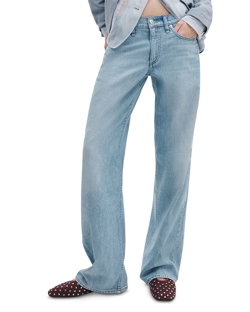 ラグアンドボーン レディース ボトムス デニムパンツ ジーンズ rag bone Featherweight Cam Full Mid Rise Straight Jeans in Moon