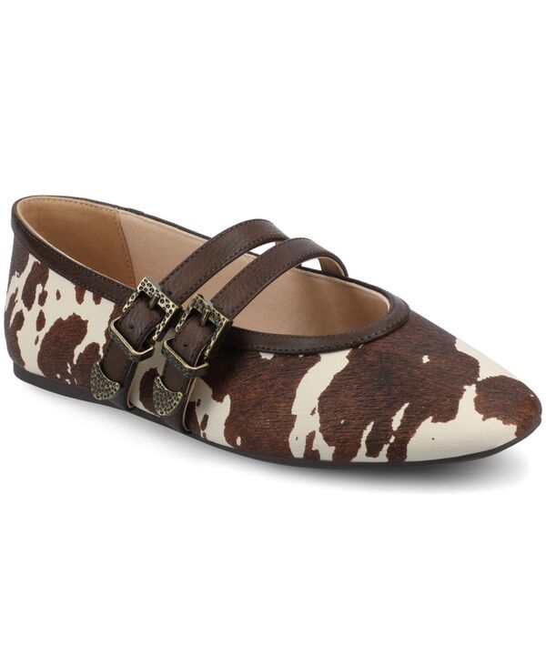 ジュルネ コレクション レディース シューズ パンプス Journee Collection Womens Florene Double Mary Jane Buckle Flats Cow