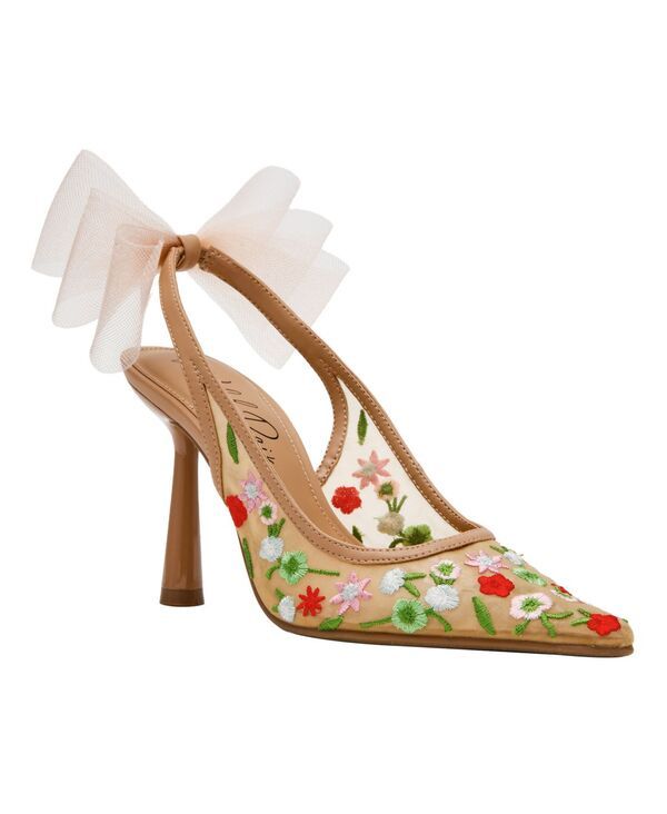ワイルド ペアー レディース シューズ パンプス メッシュ Wild Pair Womens Anaiis Mesh Slingback Pumps Nude Floral Mesh
