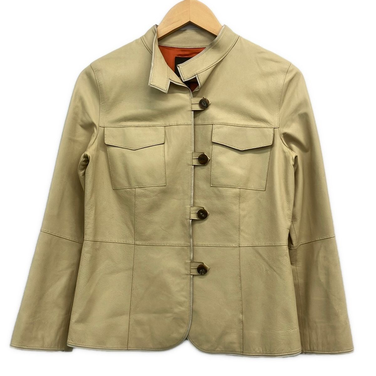 LANVIN COLLECTION(ランバンコレクション) ブルゾン サイズ40 M レディース美品 - ベージュ 長袖/レザー/春/秋