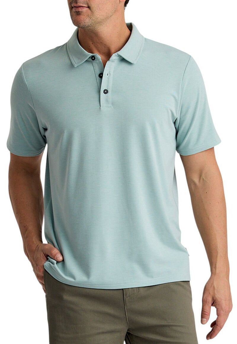 フリー フライ メンズ トップス ポロシャツ Free Fly Mens Bamboo Flex Short Sleeve Polo II Heather Ocean Mist ヘザー