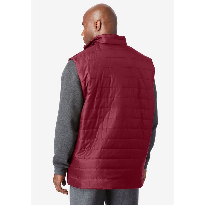 キングサイズ レディース アウター ジャケット・ブルゾン トール ベスト Kingsize Mens Big Tall Packable Puffer Vest Rich Burgundy バーガンデ