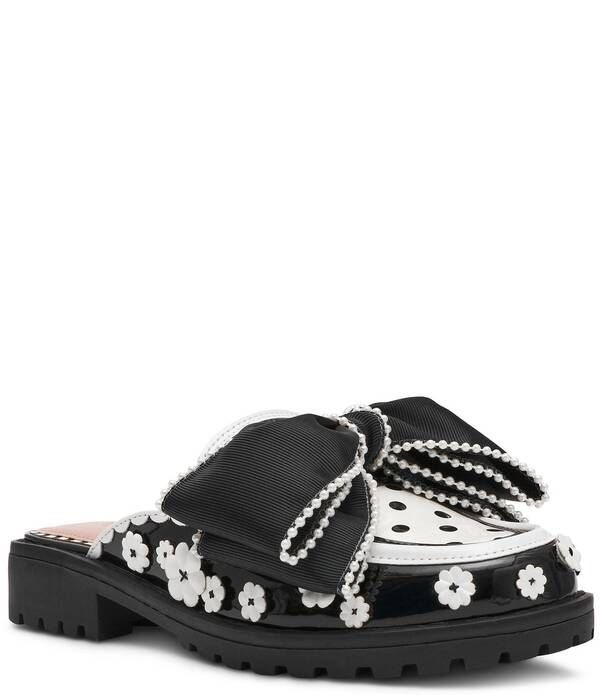 ベッツィジョンソン レディース シューズ サンダル ドット柄 ドット ローファー Betsey Johnson Gladdys Polka Dot Pearl Embellished Oversize