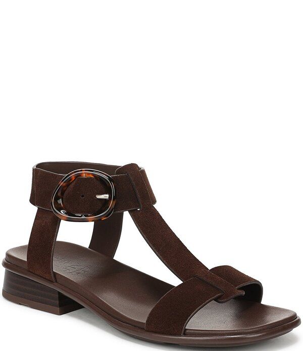 ナチュライザー レディース シューズ サンダル スエード アンクル Naturalizer Brandy Suede Big Buckle Hardware TStrap Ankle Wrap San