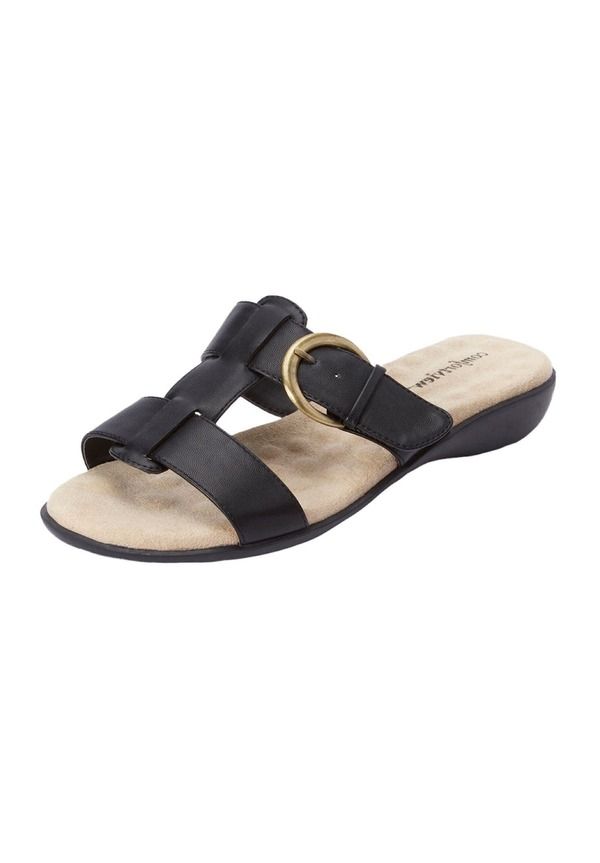 コンフォートビュー レディース シューズ サンダル Comfortview The Dawn Slip On Sandal Black ブラック