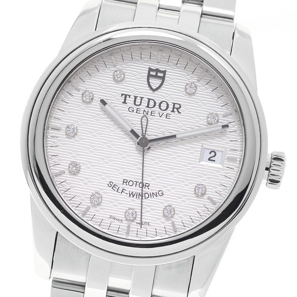 チュードル TUDOR 55000 グラマー デイト 10Pダイヤ 自動巻き メンズ 良品 _966405