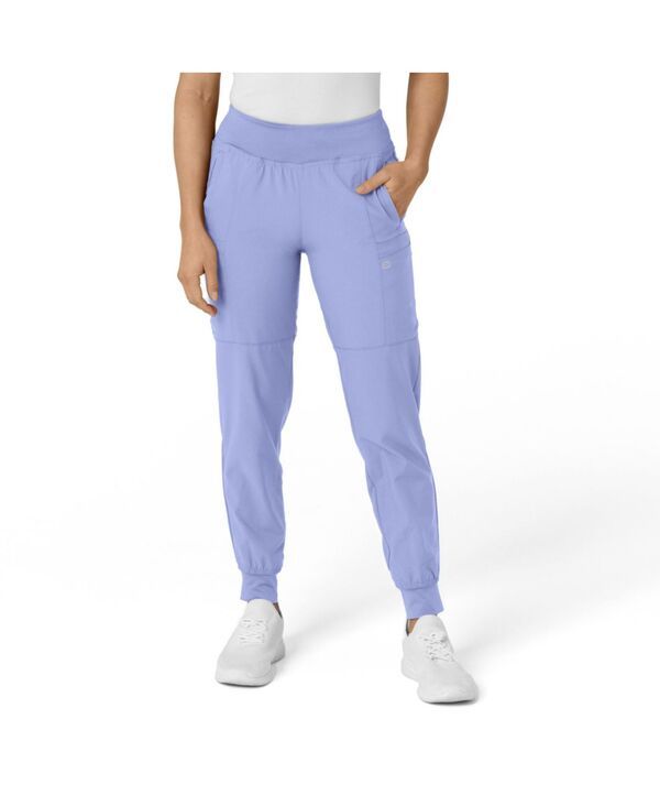 ウィンク レディース ボトムス カジュアルパンツ プラスサイズ Wink Plusize W123 Comfort Waist Cargo Jogger Scrub Pant Ceil blue ブル