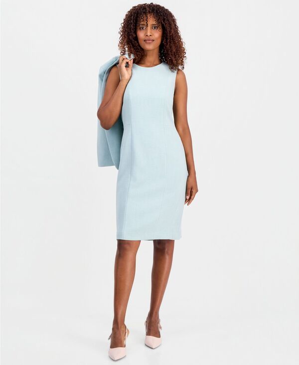 カスパール レディース トップス ワンピース ノースリーブ Kasper Womensleevelesseamed Sheath Dressea Glass