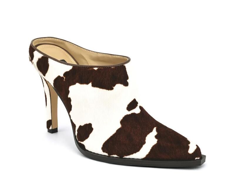 ナインウェスト レディース シューズ サンダル Nine WestReiser Mule BrownWhite Cow Print Calf Hair ホワイト