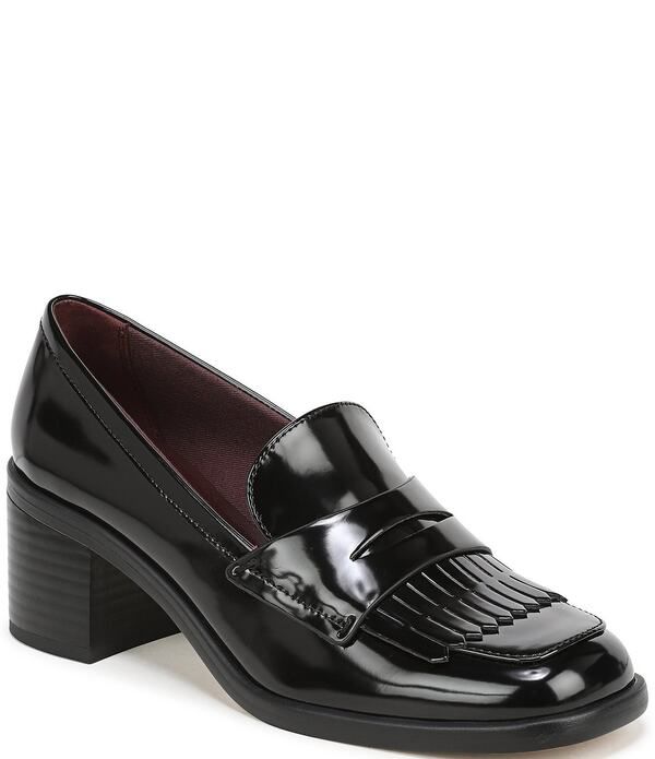フランコサルト レディース シューズ パンプス ローファー ヒール Franco Sarto Elian Patent Block Heel Kiltie Penny Loafers Black ブラ