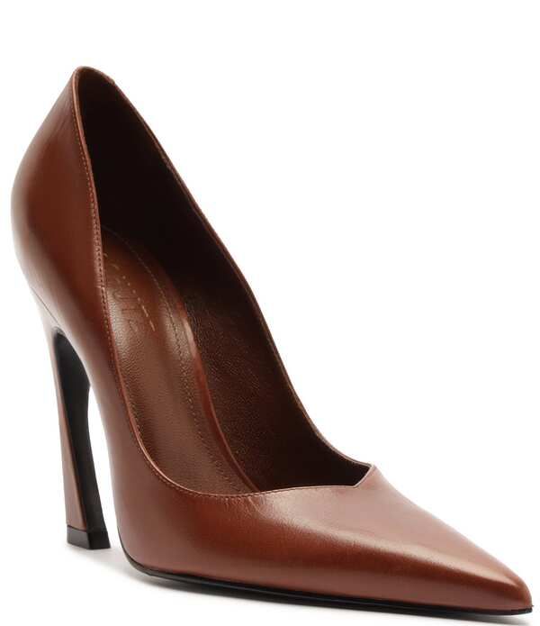 シュッツ レディース シューズ ヒール レザー Schutz Lexi Leather Pointed Toe Pumps Warm Toffee