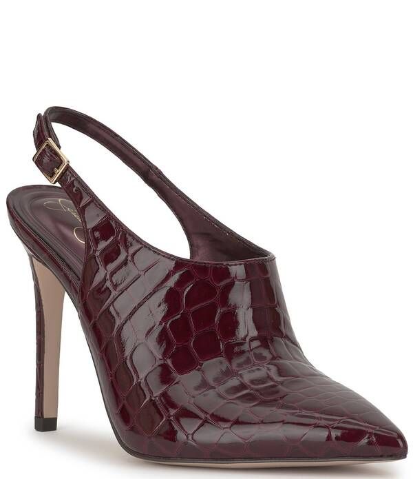 ジェシカシンプソン レディース シューズ パンプス ヒール Jessica Simpson Pavie Croc Embossed Pointed Toe Heels Cherry