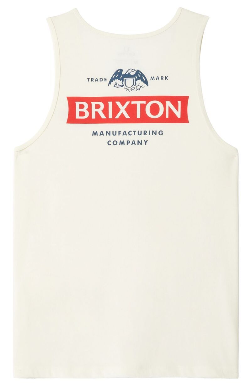 ブリクストン メンズ トップス タンクトップ BRIXTON Mens Pinnacle Tank Top Off White オフホワイト