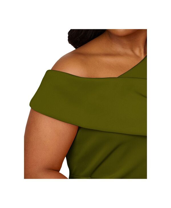 アドリアナ パペル レディース トップス ワンピース アシンメトリー ギャザー Adrianna Papell Womens Asymmetrical Ruched Gown Jungle Olive